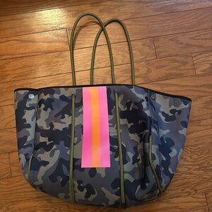 Gorgeous and roomy Neoprene oversized camouflage multi use tote bag